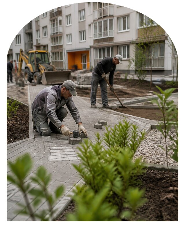 Благоустройство двора многоквартирного дома в Сосновоборске
